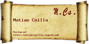 Matias Csilla névjegykártya